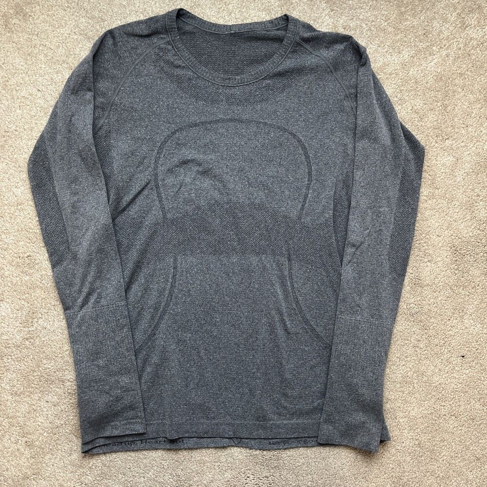 Lululemon Swiftly Tech LongSleeve Shirt Womens 12 Gray Running Athleisure Gym